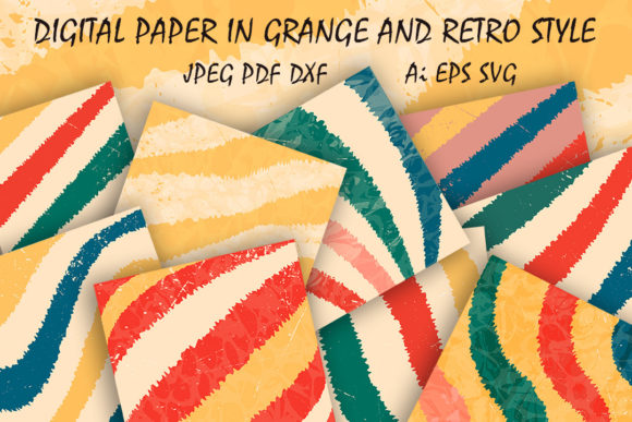 DIGITAL PAPER in GRANGE and RETRO STYLE