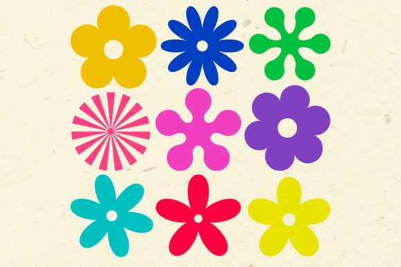 Hippie Groovy Retro Flower