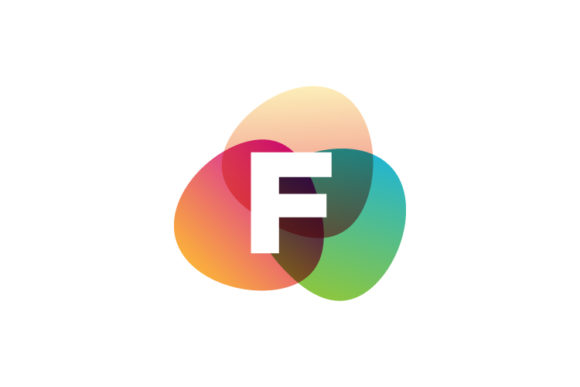 Letter F Retro Color Logo Template Vecto