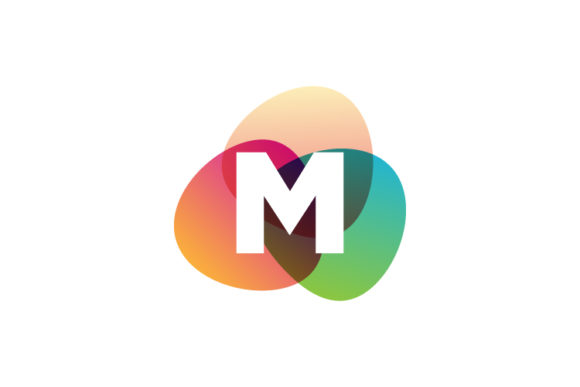 Letter M Retro Color Logo Template Vecto