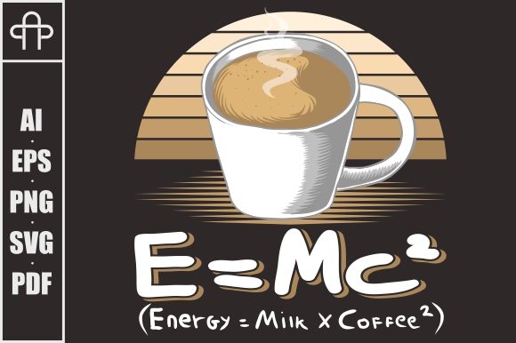 Milk Coffee Glass Retro Vector