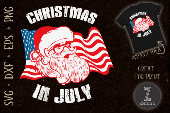 Retro Hipster Santa 4th of July