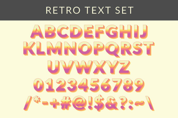 Retro Style Vector ABC Alphabet Set