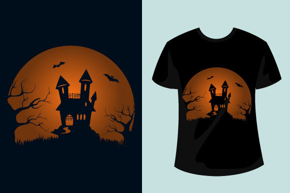 Retro Sunset Halloween Vector Background