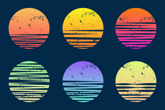 Retro Sunset Vintage Background