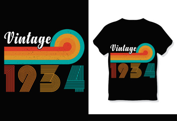 Retro Vintage 1934 T-Shirt Design