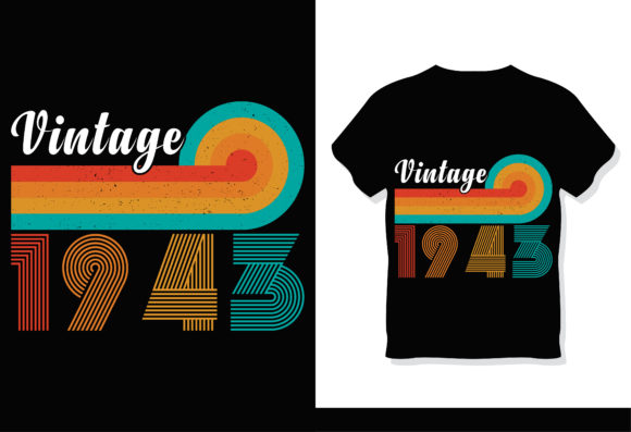 Retro Vintage 1943 T-Shirt Design