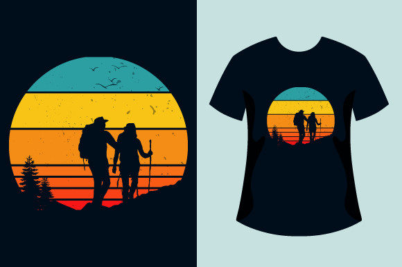 Retro Vintage Hiking Tshirt Design