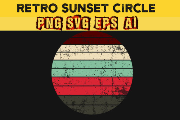 Retro Vintage Sunset Circle