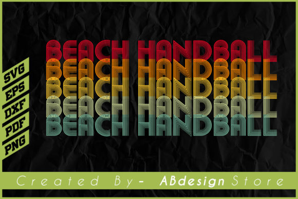 Vintage Retro Beach Handball Design