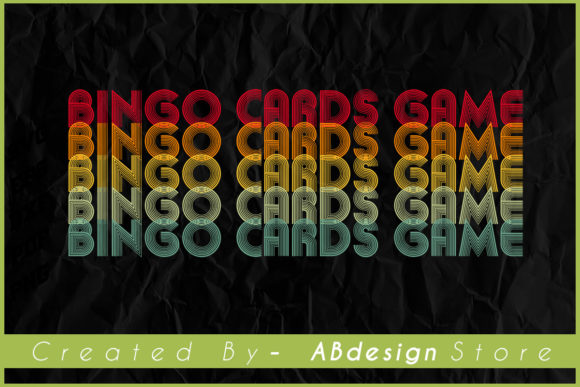 Vintage Retro Bingo Cards Game Design