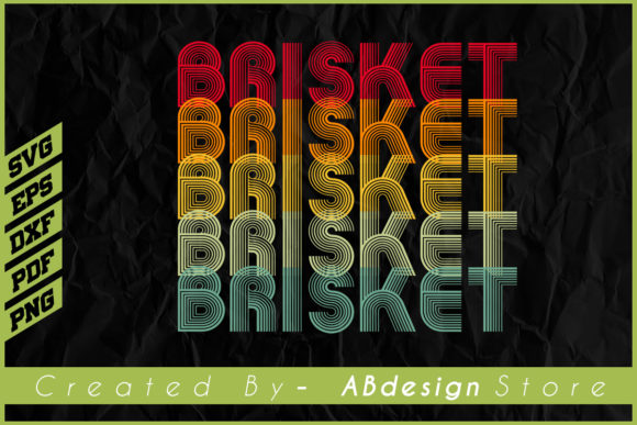 Vintage Retro Brisket Sublimation Design