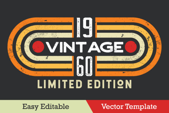 Vintage Retro Geometric Vector Template